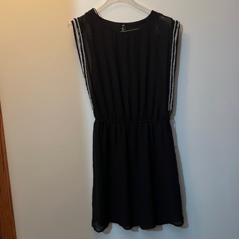 H&M size 6 black beaded dress